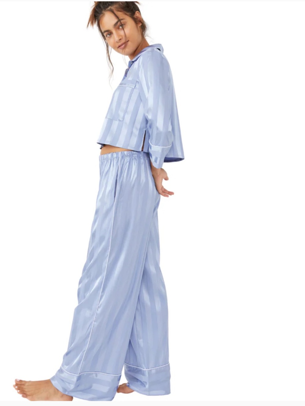 Free people PAJAMA PARTY SLEEP SET - HAZY BLUE XS - Picture 4 of 11